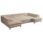 Narożnik PETER U - uniwersalny - beżowy, plusz