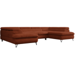 Narożnik PETER U - uniwersalny - pomarańczowy, plusz