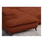 Narożnik PETER U - uniwersalny - pomarańczowy, plusz