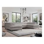 Narożnik - PEDRO U - uniwersalny - jasnoszary, plusz