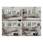 Narożnik - PEDRO U - uniwersalny - jasnoszary, plusz