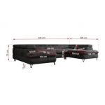 Narożnik - PEDRO U - uniwersalny - ciemnoszary, plusz