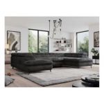 Narożnik - PEDRO U - uniwersalny - ciemnoszary, plusz