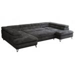 Narożnik - PEDRO U - uniwersalny - ciemnoszary, plusz