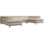 Narożnik - PEDRO U - uniwersalny - kremowy, plusz