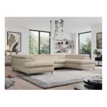 Narożnik - PEDRO U - uniwersalny - kremowy, plusz