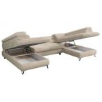 Narożnik - PEDRO U - uniwersalny - kremowy, plusz