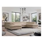 Narożnik - PEDRO U - uniwersalny - beżowy, plusz