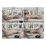 Narożnik - PEDRO U - uniwersalny - beżowy, plusz