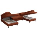 Narożnik - PEDRO U - uniwersalny - pomarańczowy, plusz