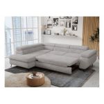 Narożnik - PETER L - strona lewa - jasnoszary, plusz