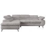 Narożnik - PETER L - strona lewa - jasnoszary, plusz