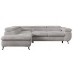 Narożnik - PETER L - strona lewa - jasnoszary, plusz