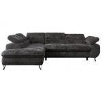 Narożnik - PETER L - strona lewa - ciemnoszary, plusz