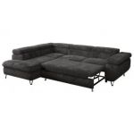 Narożnik - PETER L - strona lewa - ciemnoszary, plusz