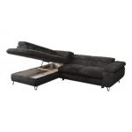 Narożnik - PETER L - strona lewa - ciemnoszary, plusz