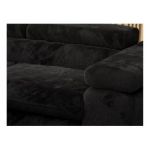 Narożnik - PETER L - strona lewa - czarny, plusz