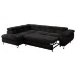 Narożnik - PETER L - strona lewa - czarny, plusz