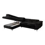 Narożnik - PETER L - strona lewa - czarny, plusz