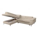 Narożnik - PETER L - strona lewa - kremowy, plusz