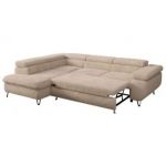 Narożnik - PETER L - strona lewa - beżowy, plusz