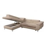 Narożnik - PETER L - strona lewa - beżowy, plusz