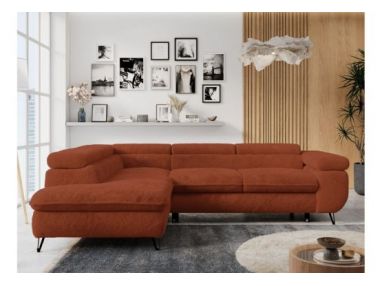 Narożnik - PETER L - strona lewa - pomarańczowy, plusz