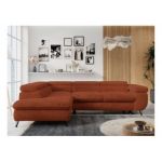 Narożnik - PETER L - strona lewa - pomarańczowy, plusz