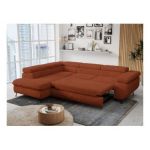 Narożnik - PETER L - strona lewa - pomarańczowy, plusz