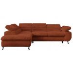 Narożnik - PETER L - strona lewa - pomarańczowy, plusz