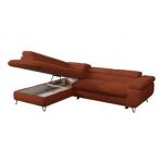 Narożnik - PETER L - strona lewa - pomarańczowy, plusz