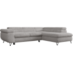 Narożnik - PETER L - strona prawa - jasnoszary, plusz