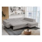 Narożnik - PETER L - strona prawa - jasnoszary, plusz