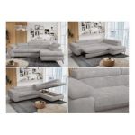 Narożnik - PETER L - strona prawa - jasnoszary, plusz