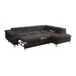 Narożnik - PETER L - strona prawa - ciemnoszary, plusz