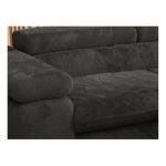 Narożnik - PETER L - strona prawa - ciemnoszary, plusz