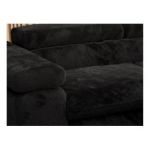 Narożnik - PETER L - strona prawa - czarny, plusz