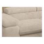 Narożnik - PETER L - strona prawa - kremowy, plusz