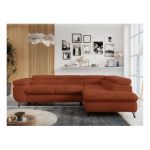 Narożnik - PETER L - strona prawa - pomarańczowy, plusz