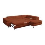 Narożnik - PETER L - strona prawa - pomarańczowy, plusz