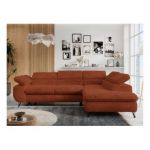 Narożnik - PETER L - strona prawa - pomarańczowy, plusz