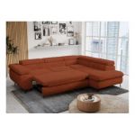 Narożnik - PETER L - strona prawa - pomarańczowy, plusz