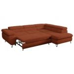 Narożnik - PETER L - strona prawa - pomarańczowy, plusz