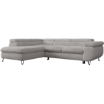 Narożnik - PEDRO L - strona lewa - jasnoszary, plusz