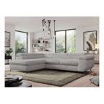 Narożnik - PEDRO L - strona lewa - jasnoszary, plusz