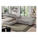 Narożnik - PEDRO L - strona lewa - jasnoszary, plusz