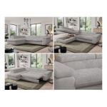 Narożnik - PEDRO L - strona lewa - jasnoszary, plusz