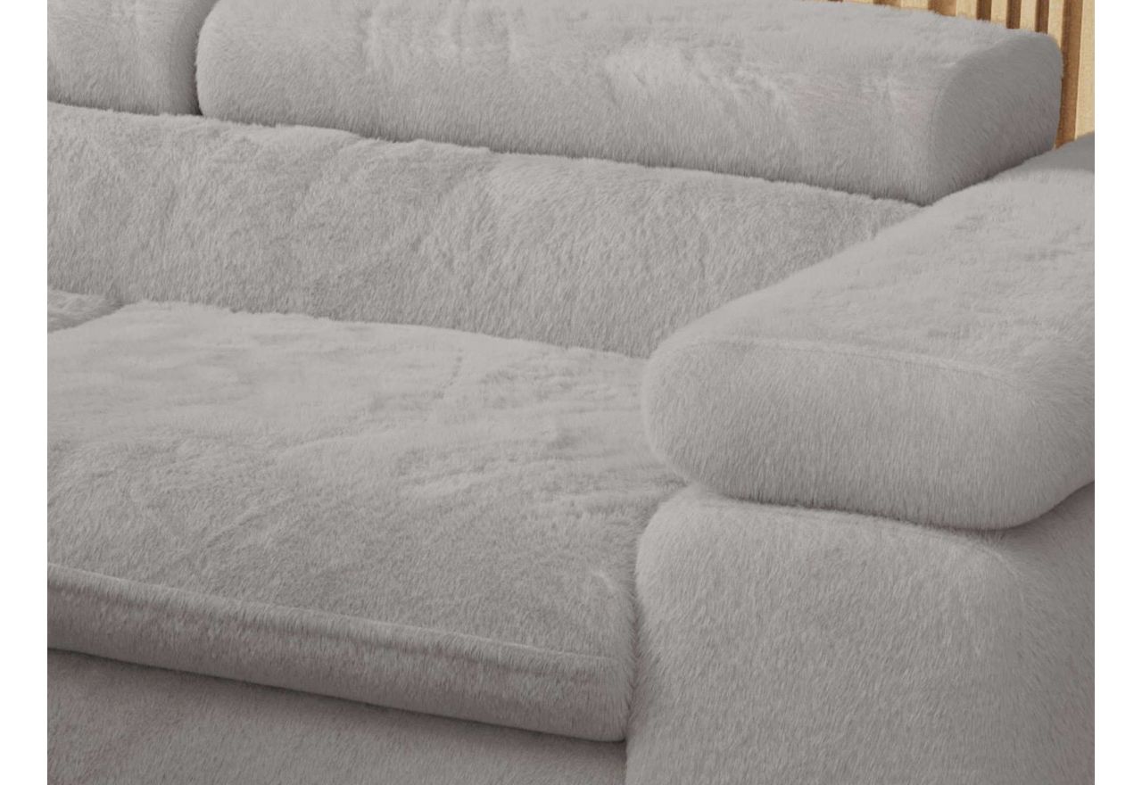 Narożnik - PEDRO L - strona lewa - jasnoszary, plusz