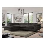 Narożnik - PEDRO L - strona lewa - ciemnoszary, plusz