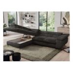 Narożnik - PEDRO L - strona lewa - ciemnoszary, plusz